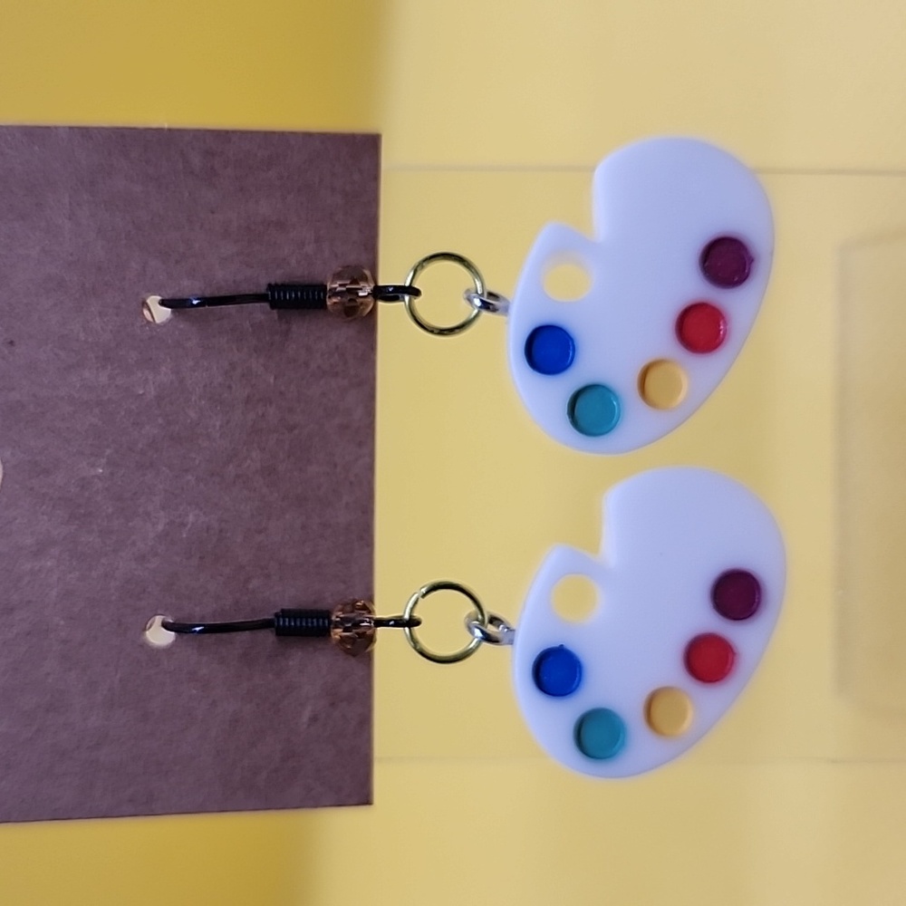 Paint pallet earrings